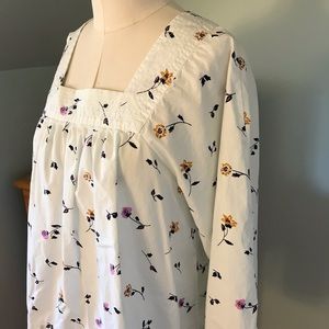Madewell White Floral Blouse